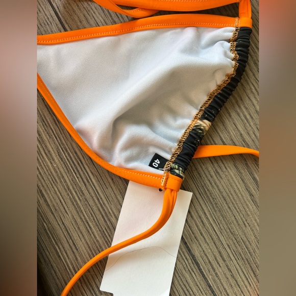 Balmain Sunset Print Bikini Set Palm Tree in Orange Polyamide sz 40 US 8 465$ - Picture 7 of 8